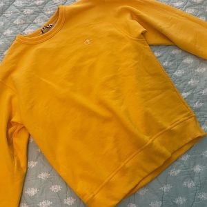 Champion yellow fleece crewneck